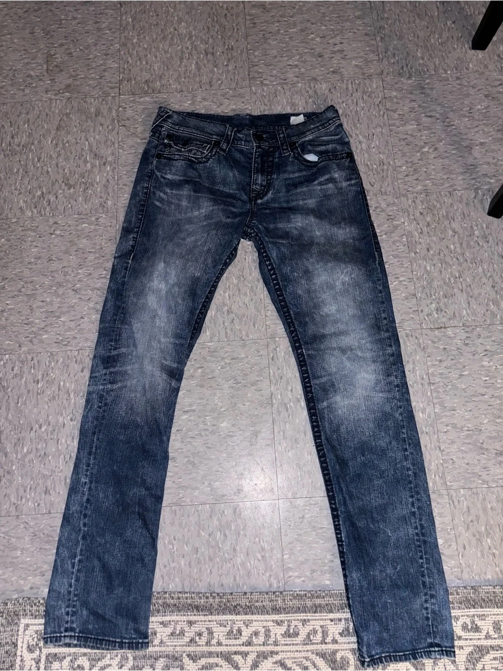 True Religion Men's Straight Jeans in Faded Blue